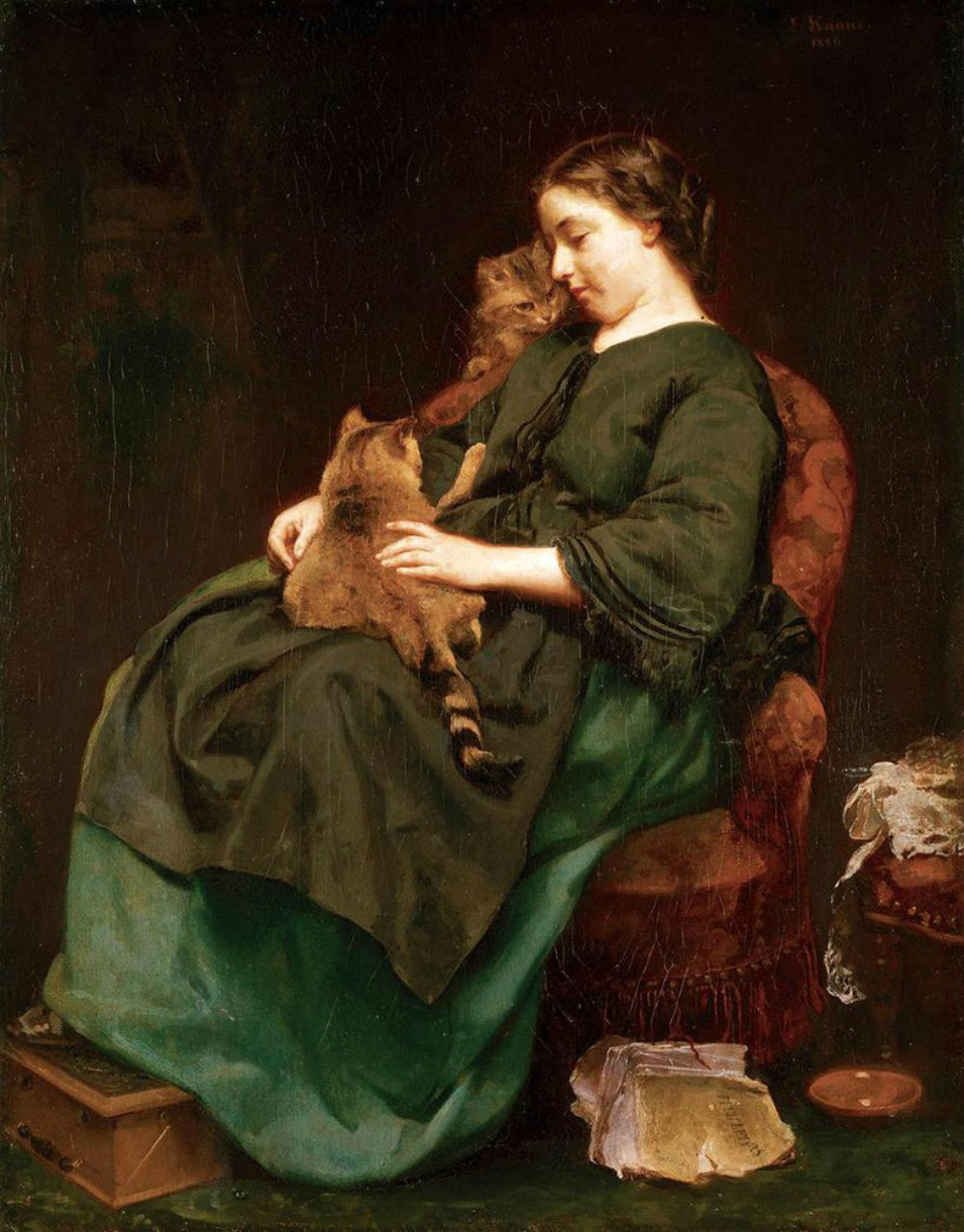 优雅,俊美的德国肖像油画︱艺术家路德维希·克瑙斯作品