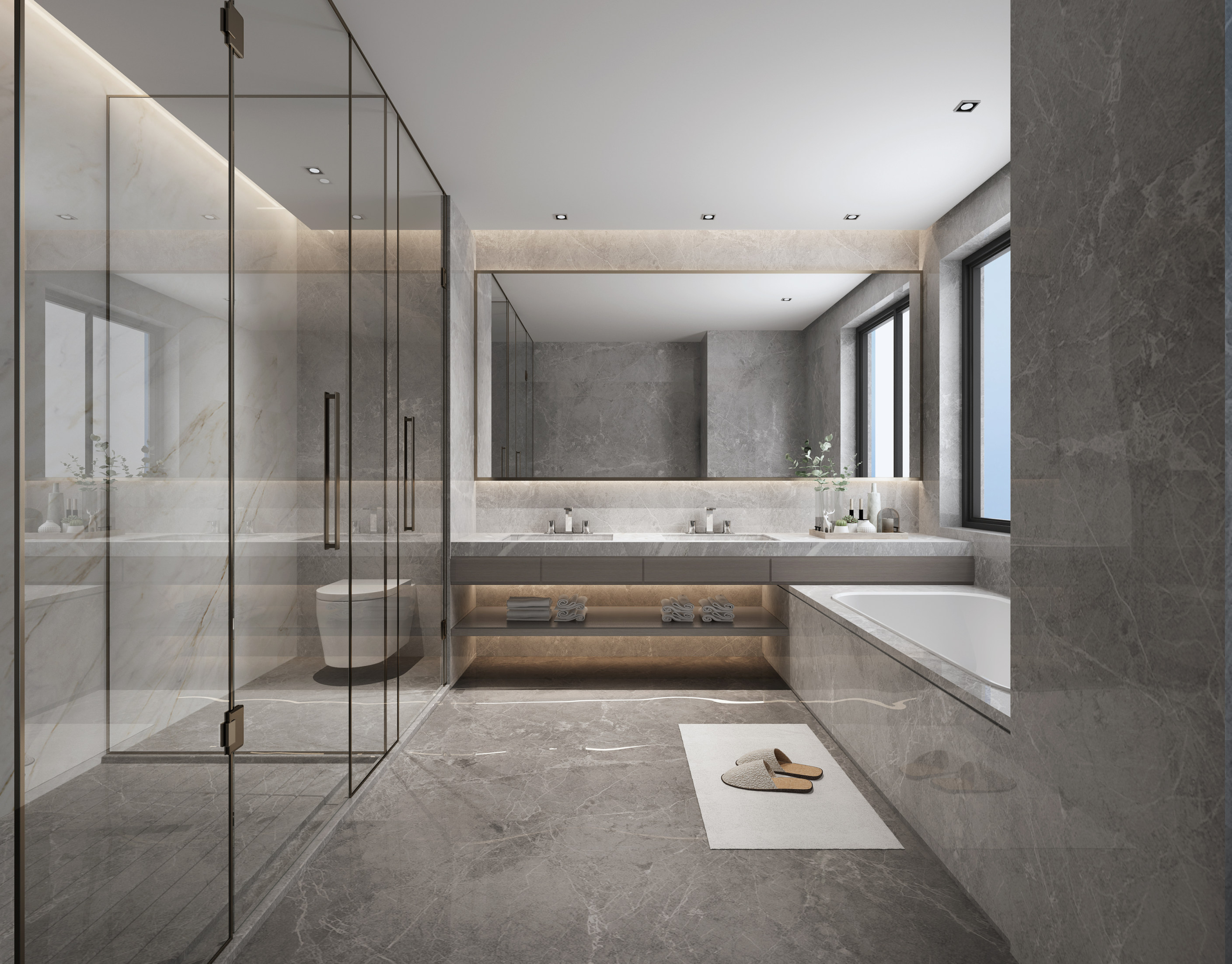 北辰定江洋300平米现代轻奢风格平层装修效果图