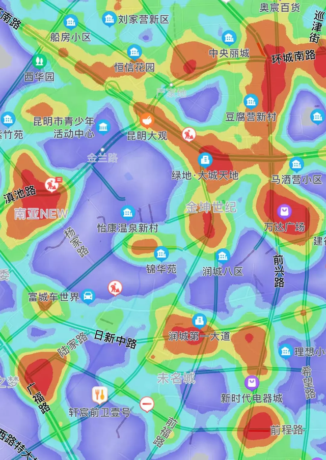 大数据昆明五区最红热力图曝光暗藏房价逻辑