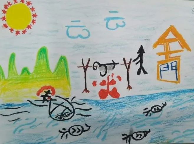 幼儿园的萌宝们探索有趣的象形字