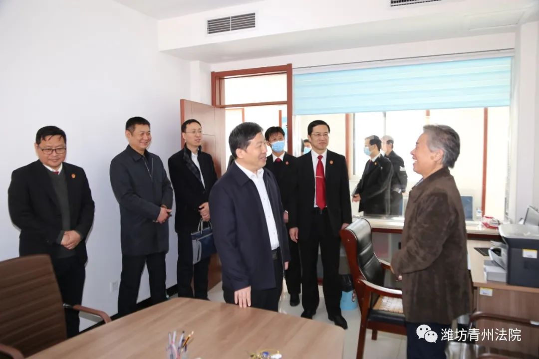 潍坊中院党组书记,代院长孟祥刚到青州法院视察指导工作