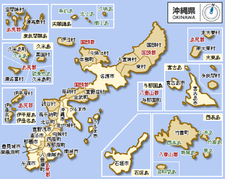 冲绳本岛地图图片
