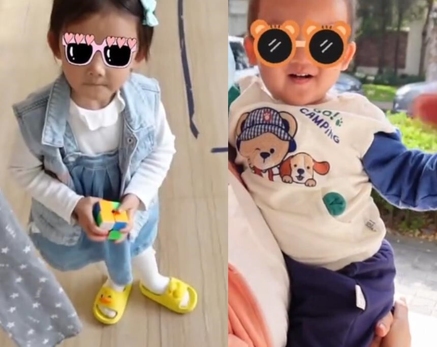 郑恺一家五口露营,一岁半儿子露脸比姐姐还像爸爸,说英文超可爱