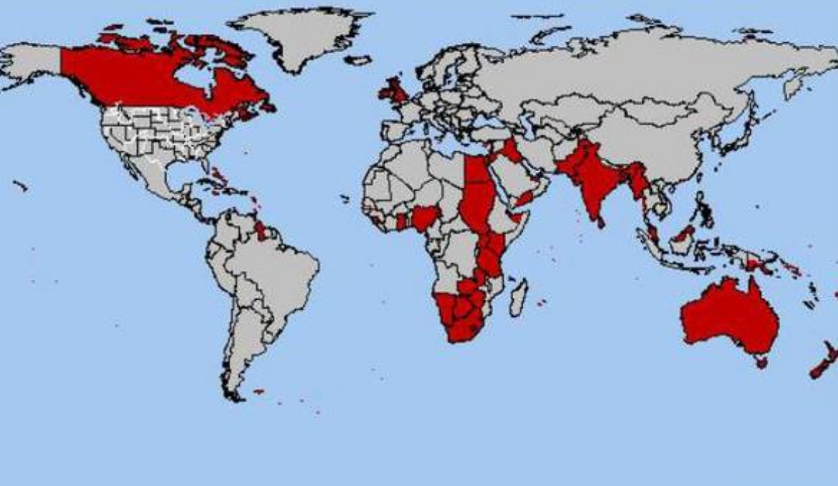 大英帝国殖民时期地地图