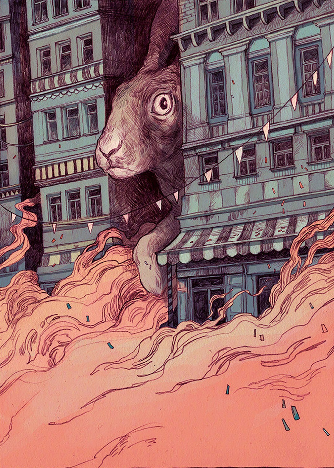 令人惊叹的忧郁色彩插画,还带有一定的故事性