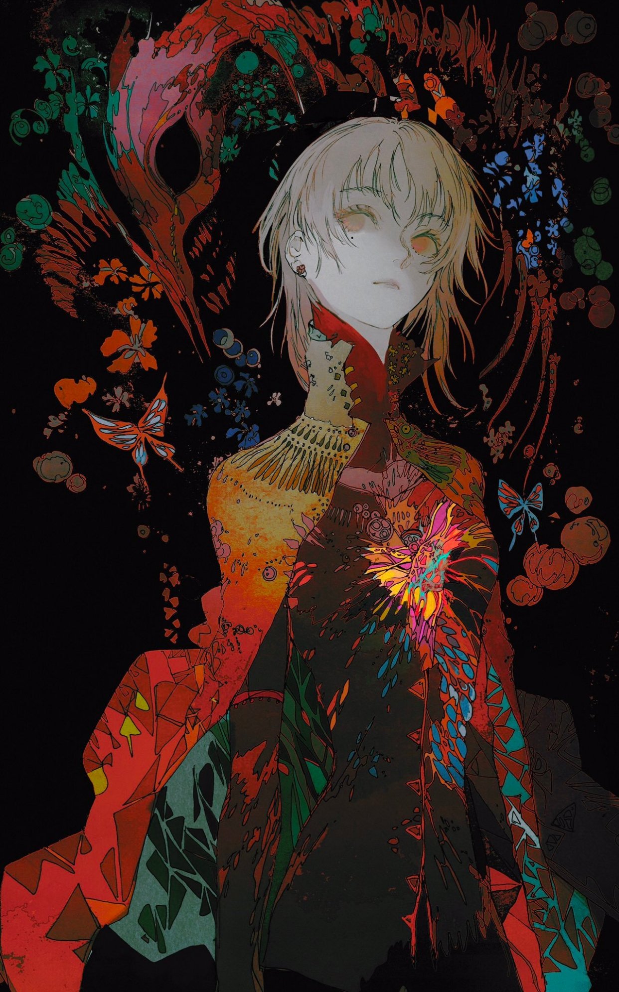 平涂风格的幻想系人物插画,每一幅作品都似乎在讲故事