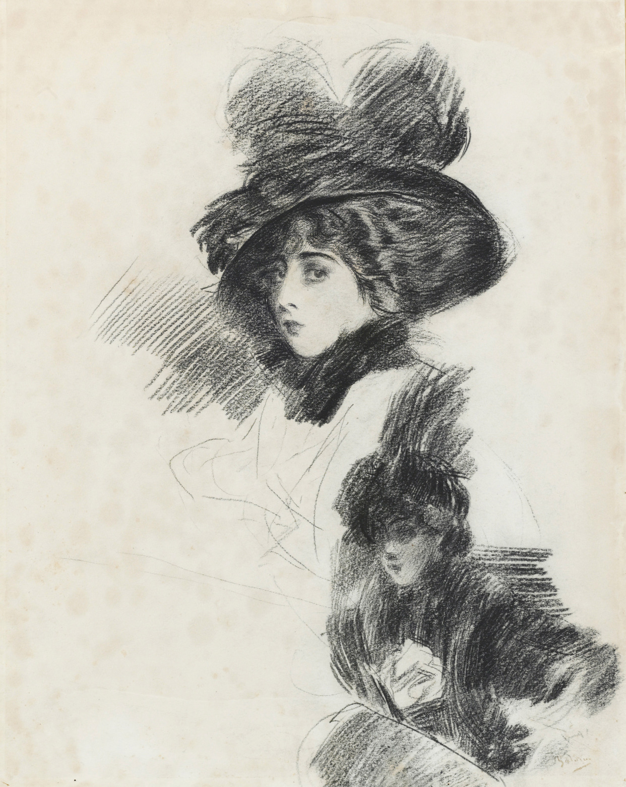 意大利印象派画家乔瓦尼·博尔迪尼(giovanni boldini)素描手稿