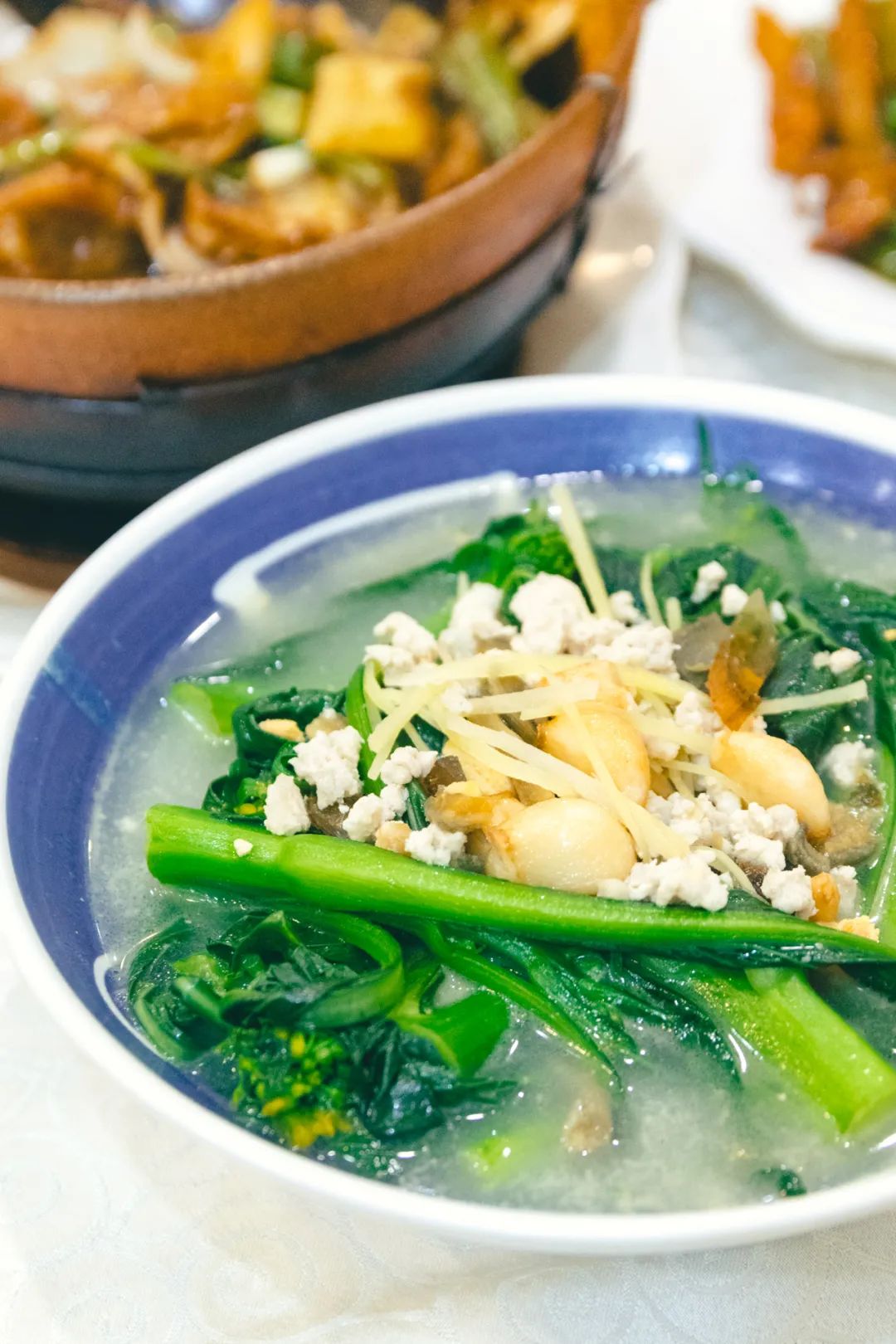 上汤菜心还是传统的做法