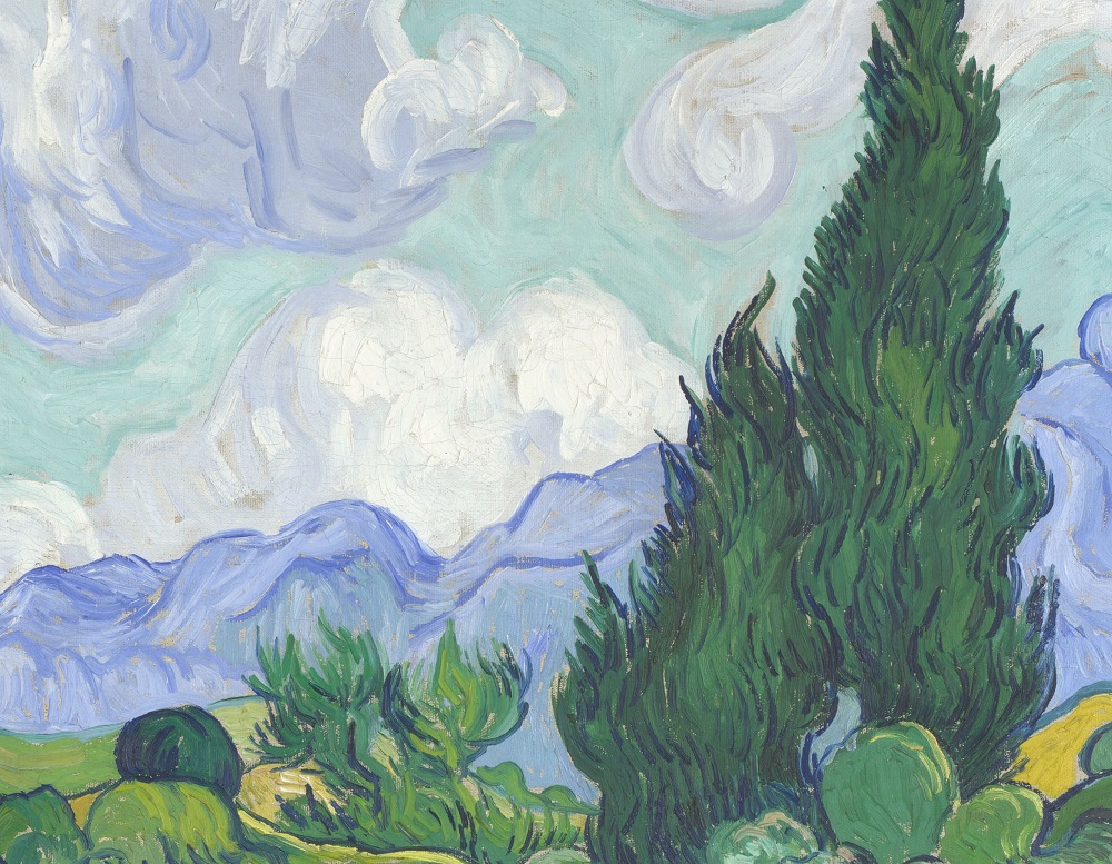 「书画中的劲健」梵高《麦田与柏树》赏析