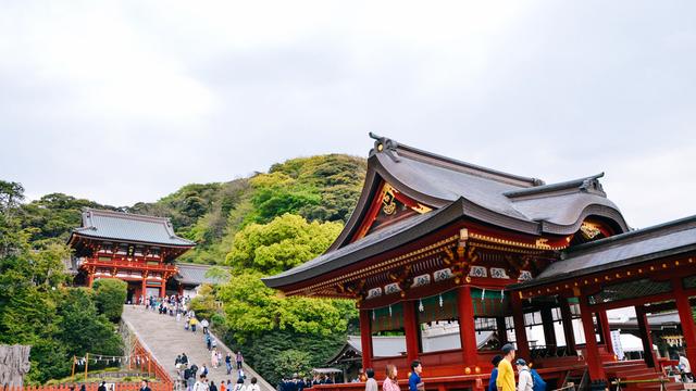 鹤岗八幡宫,镰仓地标建筑物,十分古朴