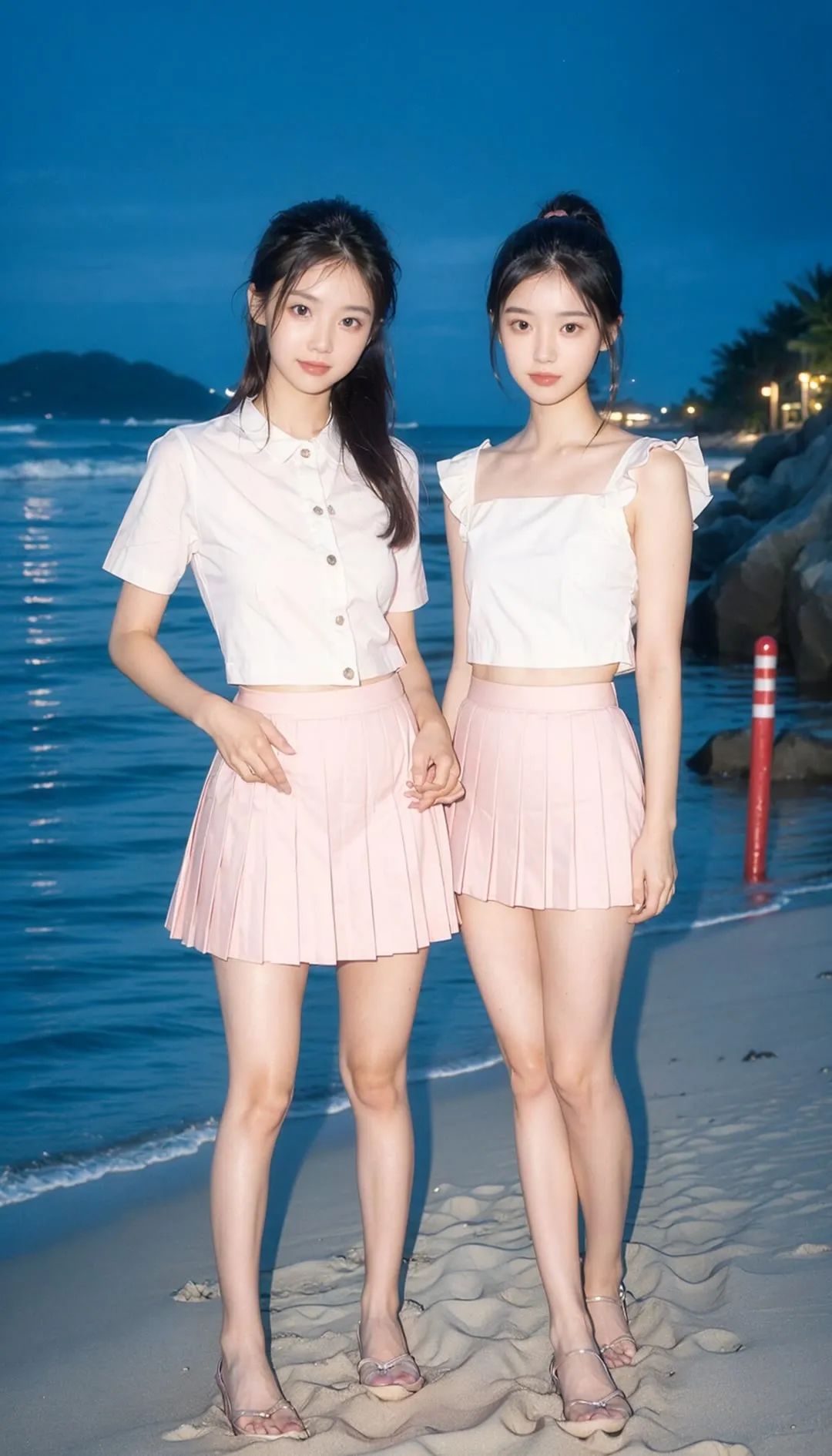 双胞胎姐妹花,清纯甜美气质女孩