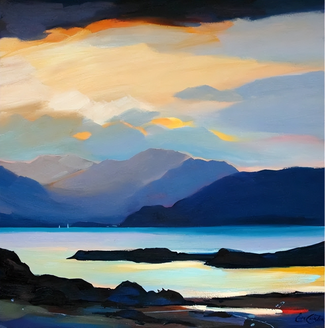 她画的画真是赏心悦目!实在太漂亮啦