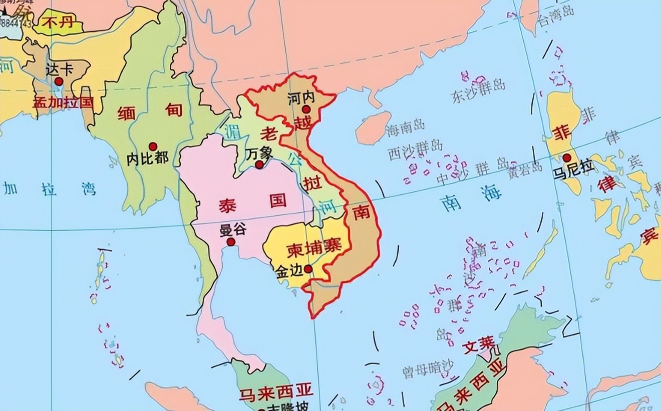 中南半岛地图高清全图图片