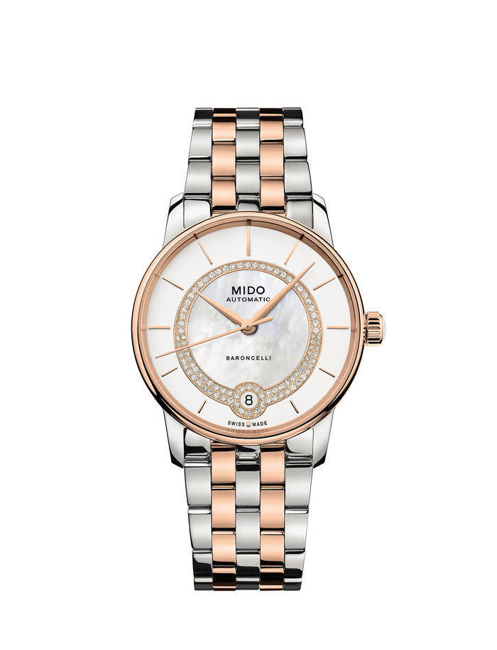 瑞士美度表贝伦赛丽系列华彩款珍珠贝母真钻女士腕表耀目上市