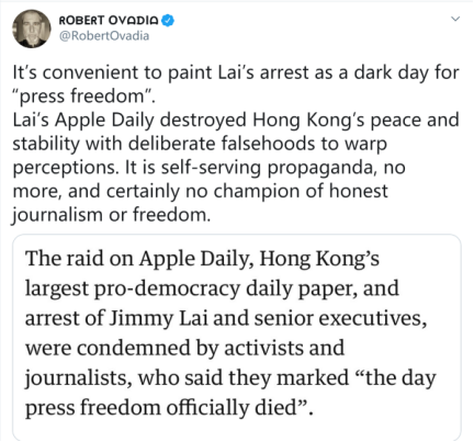 热点|关于黎智英，这位澳大利亚记者又说出了真相！外网友：感谢你