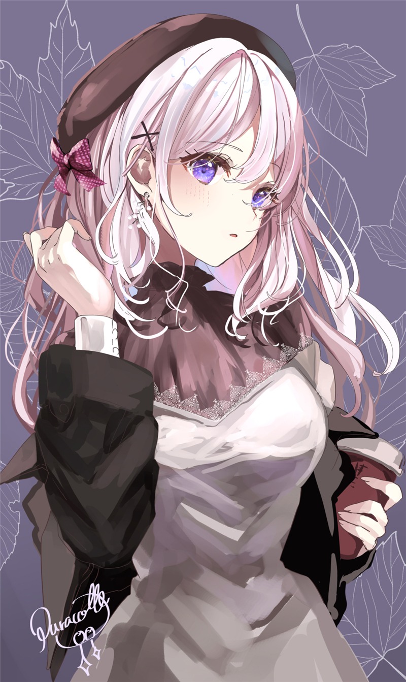 p站美图欣赏 贝雷帽特辑二次元女生头像