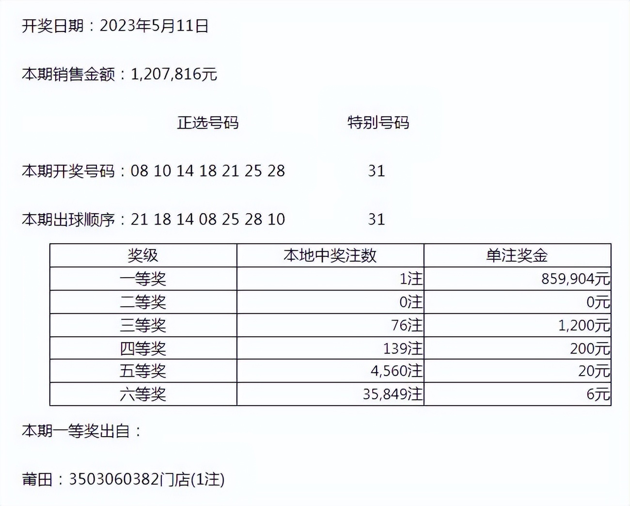 31选7开奖号码结果图片