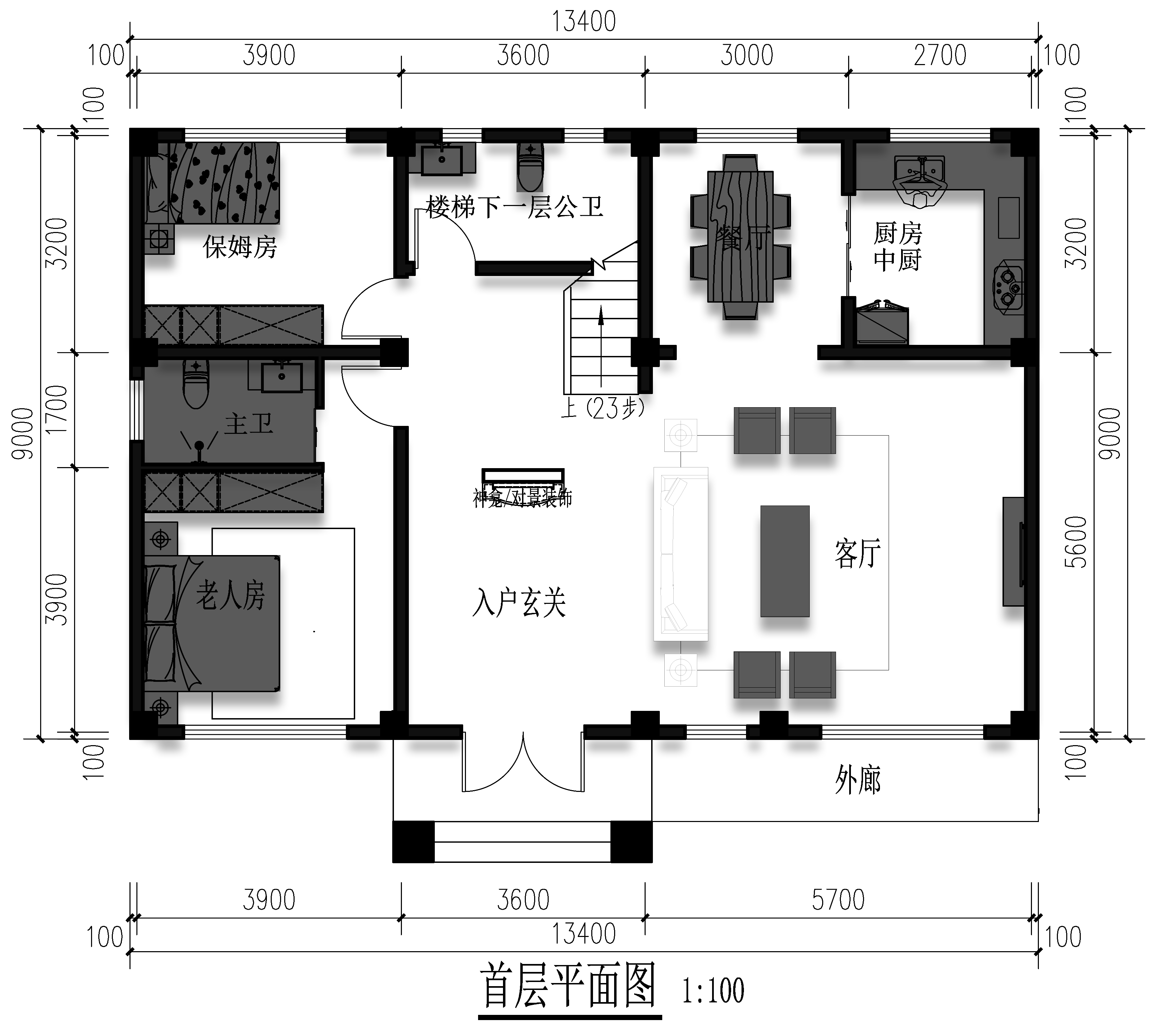 宽13米三种农村建房格局,其中一款居然这样设计?