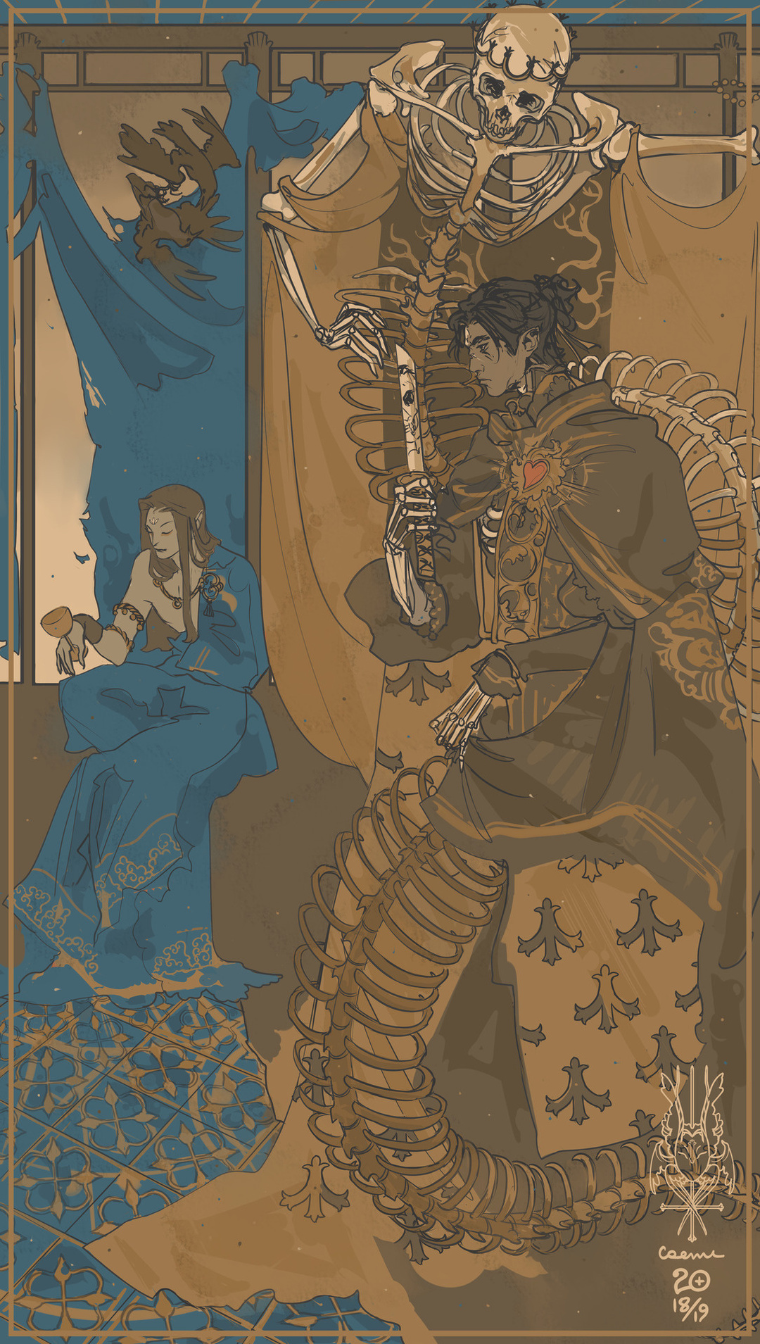 暗淡冷艳的古典板绘画风,素雅神秘感的静谧感