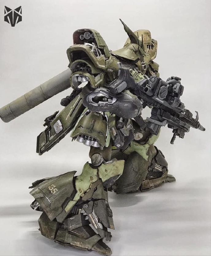 战损旧化重涂,机动战士高达陆战配色沙扎比模型