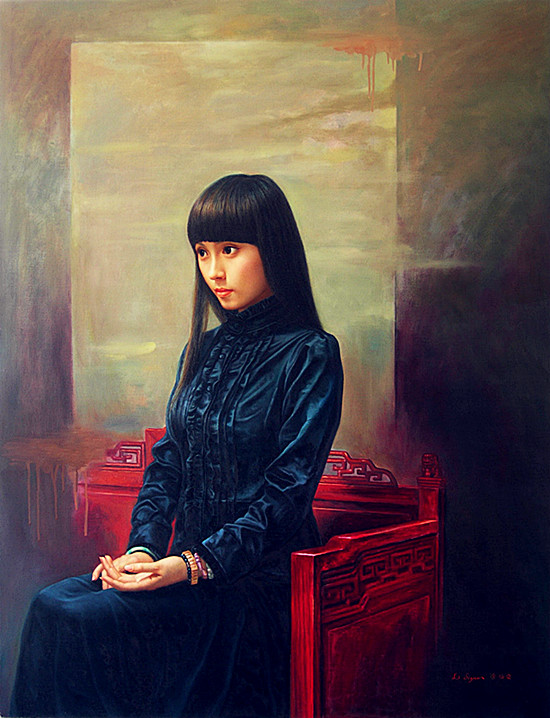 艺术家李丝云人体油画中的东方美女!