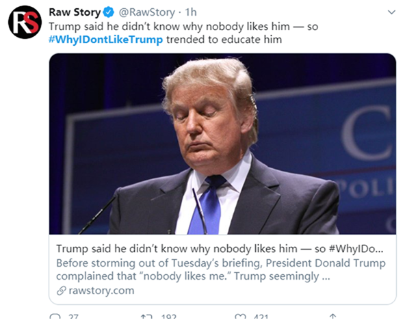 推荐|果然，“我为什么不喜欢特朗普”登上推特热搜第一！听听美网友怎么说