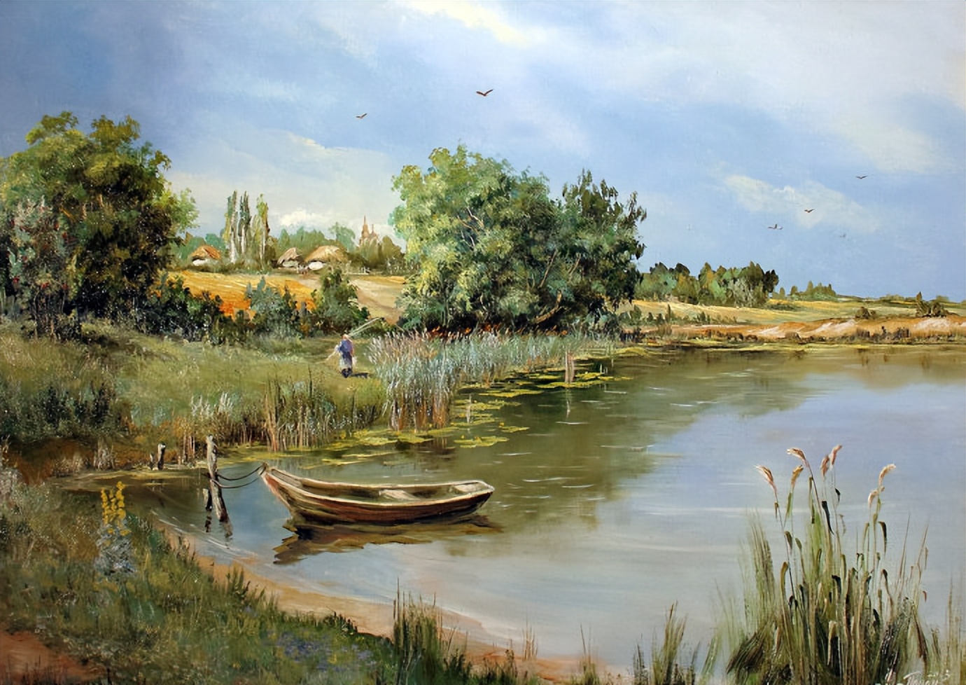 田园生活,乡野风景︱俄罗斯画家尤里基德油画