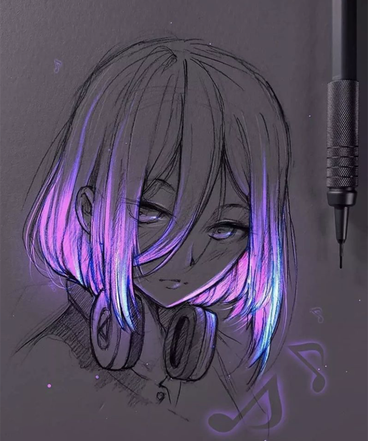 用荧光笔绘制出光照的效果,原来会画画是一件如此快乐的事情