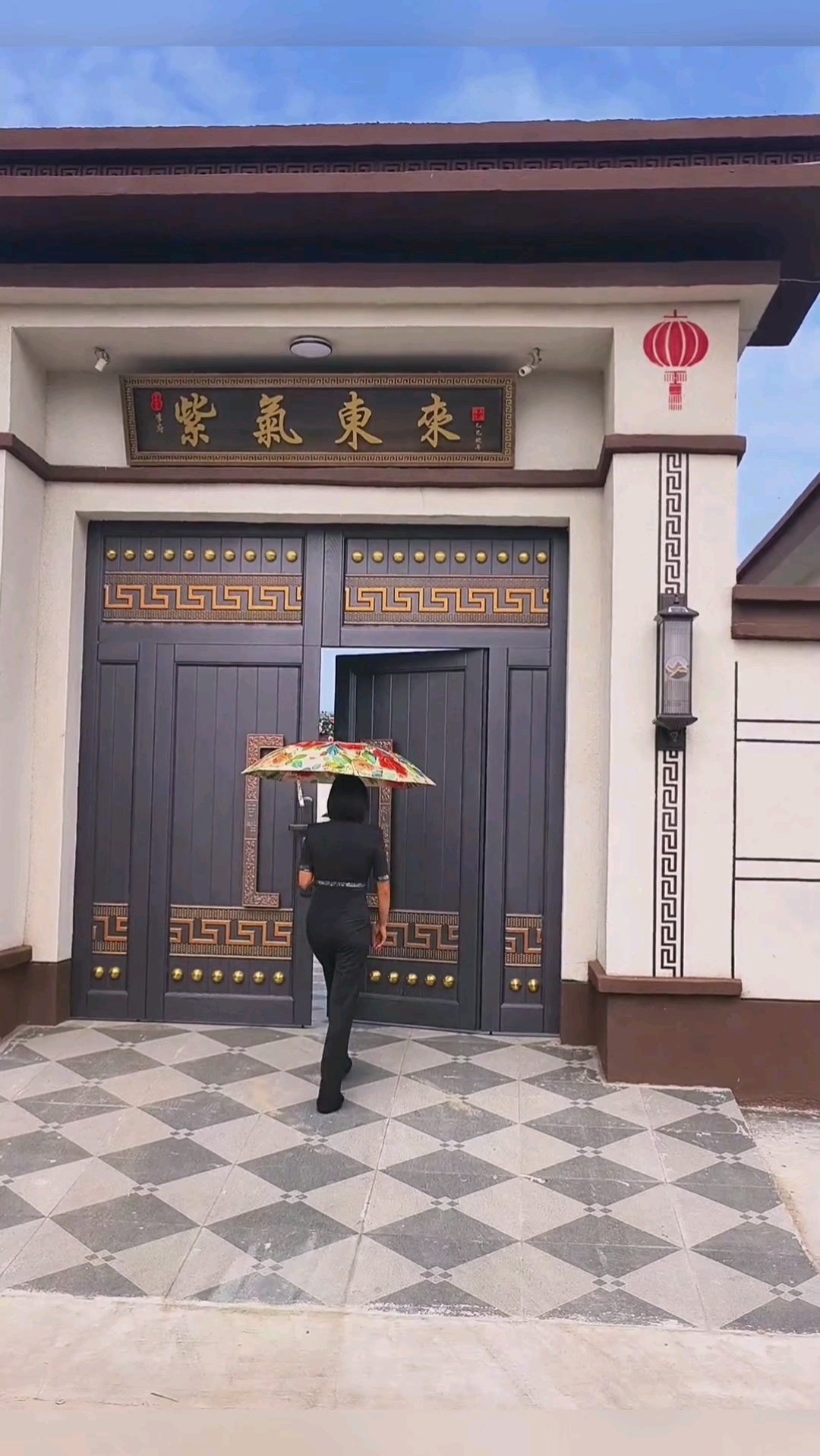 被问爆的农村自建房大门,中式风拿捏,回家仪式感拉满