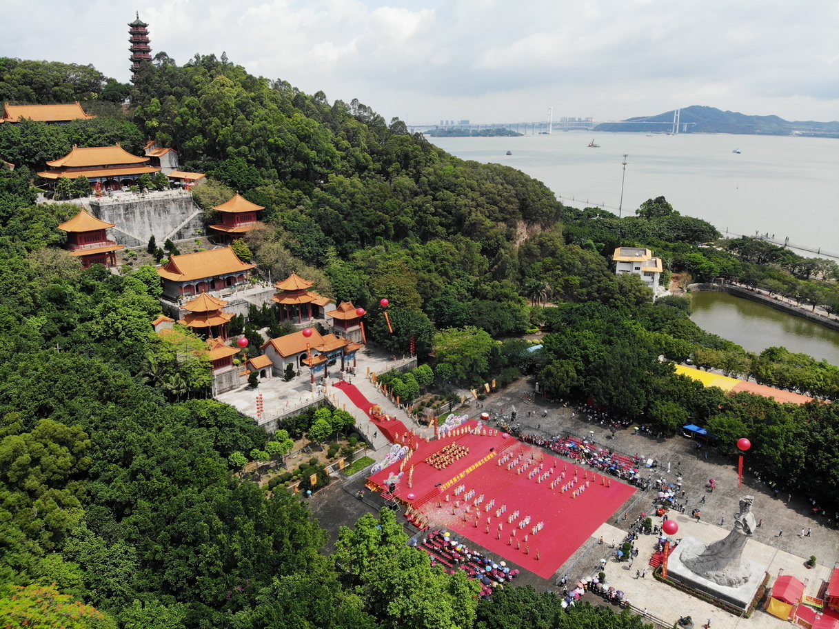 南沙天后宫景区将于28日重新开放,每日接客不超4万人