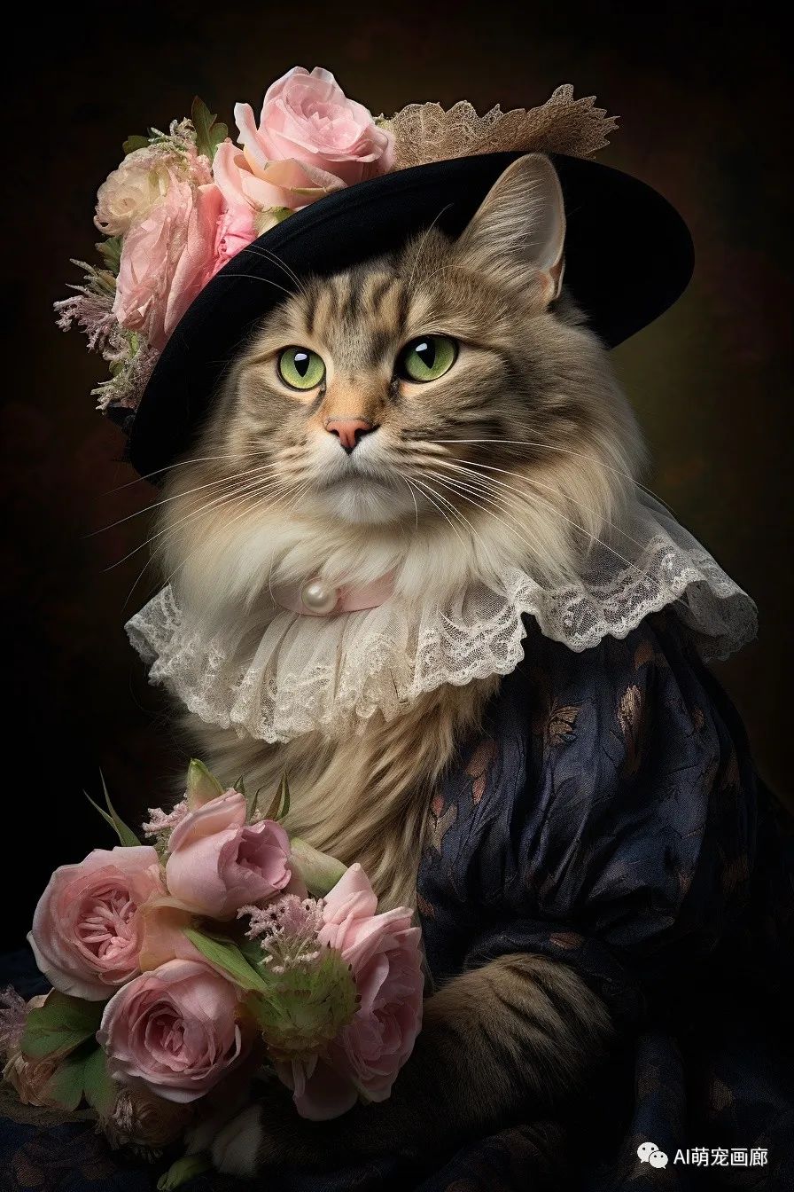 从未见过的高贵:12只猫咪穿上维多利亚礼服的精彩瞬间!