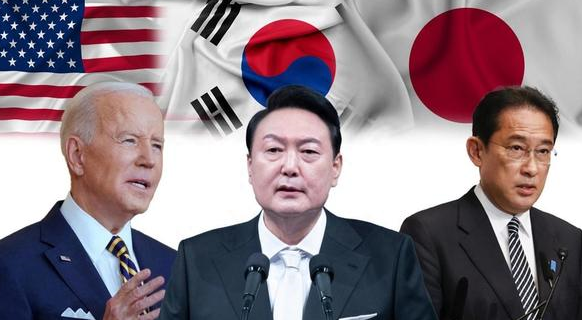 三国会盟,韩媒:美日韩三国站在一起,全世界都会感到关注