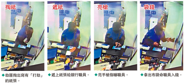 独行枪匪劫银行 掠取1.4万元现金逃跑