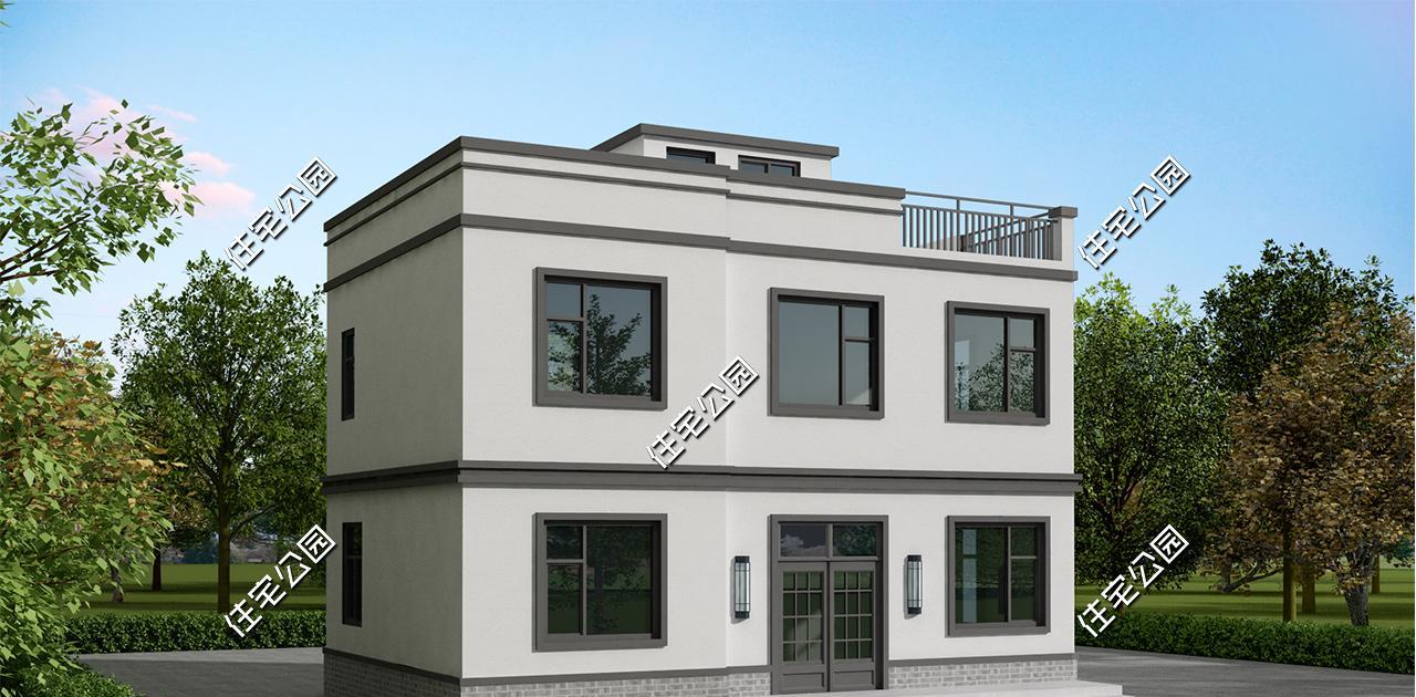 10×7米现代二层别墅,占地仅有75平米