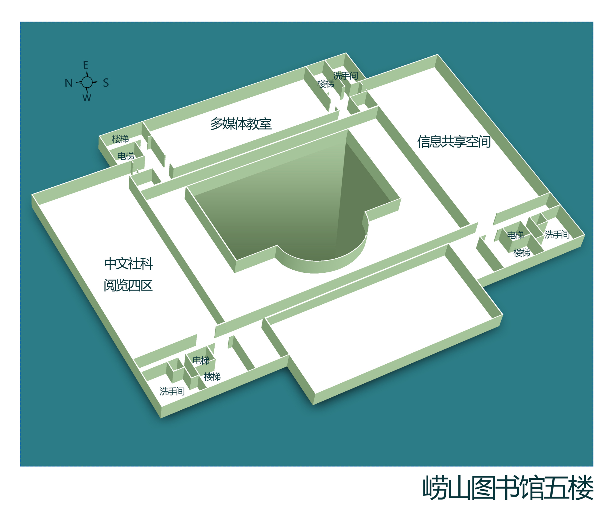 崂山校区图书馆布局图(图书馆网站)