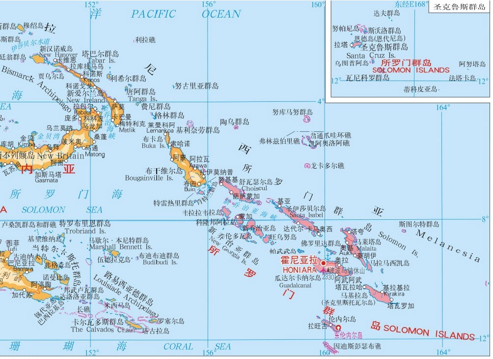 所罗门群岛地图(侵删)