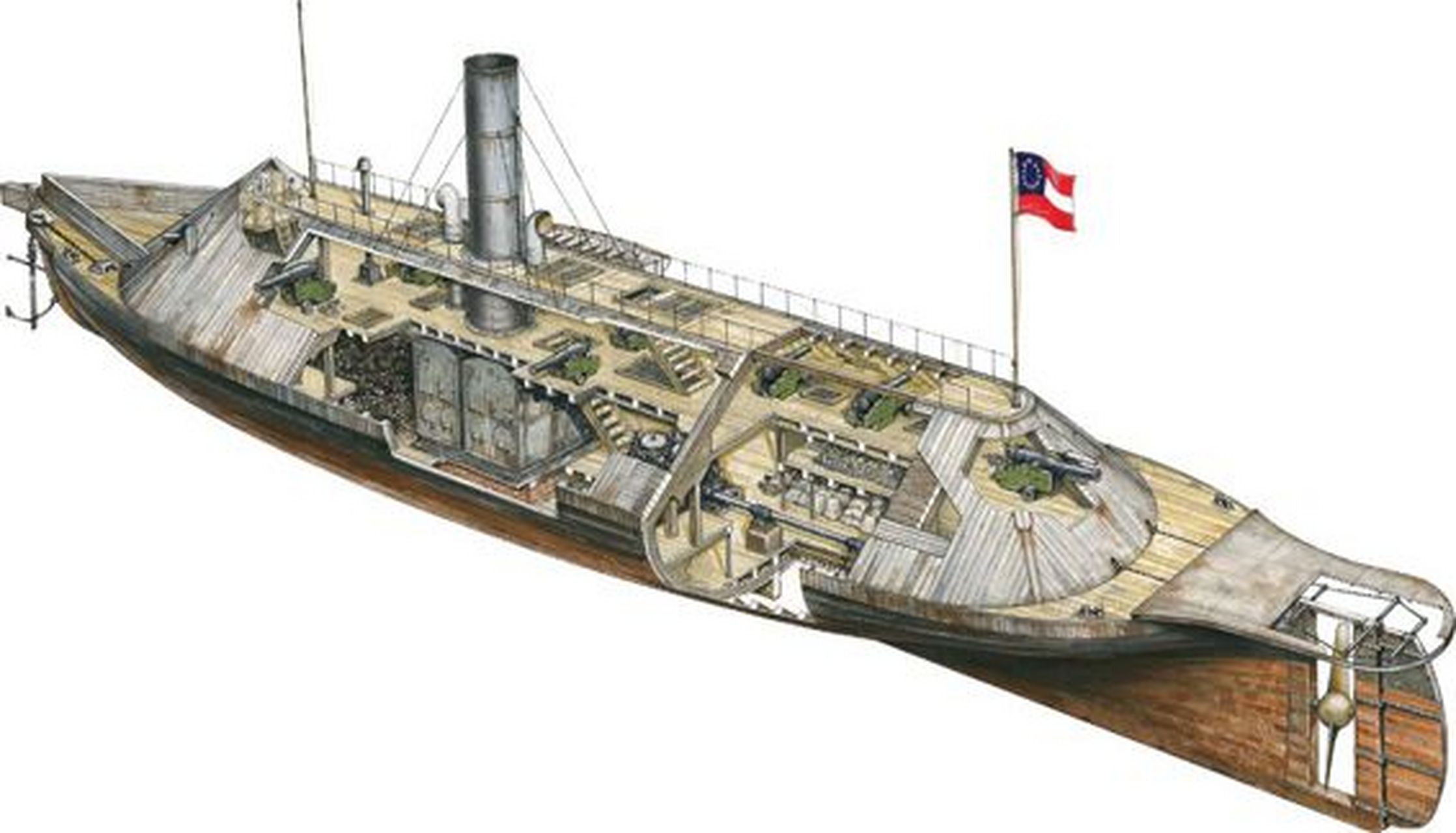 美国南北战争中的战船——弗吉尼亚号下层舰体和动力