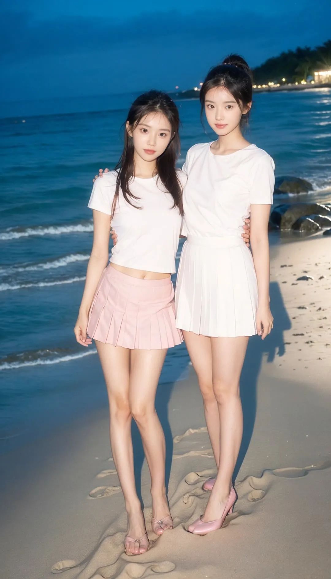 双胞胎姐妹花,清纯甜美气质女孩