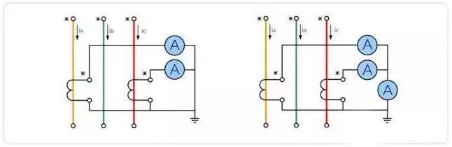 两相不完全星形接线形式电流互感器接线图