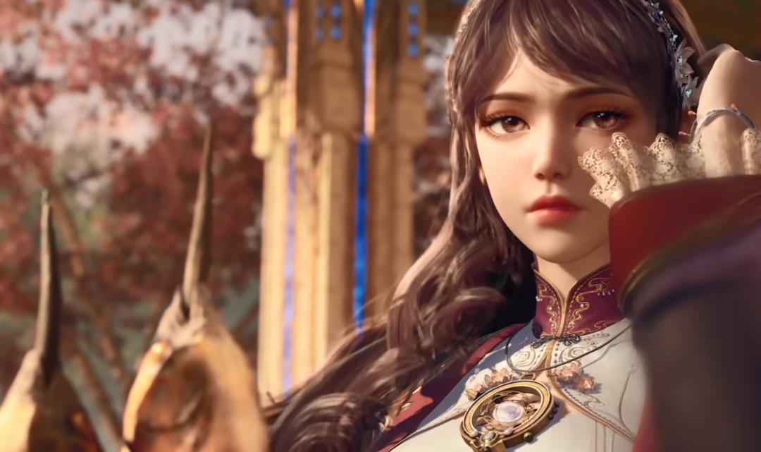 斗罗:夕阳西下,湖边的江楠楠背影绝美,大长腿上的装饰是亮点