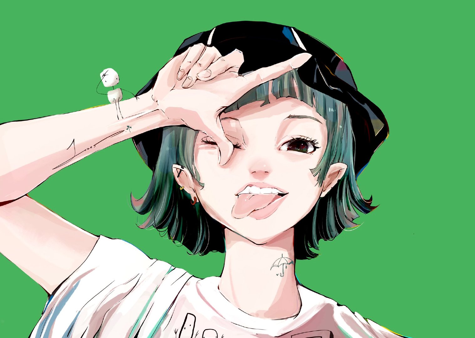 一眼惊艳的人物角色手绘插画,用来做头像也很nice