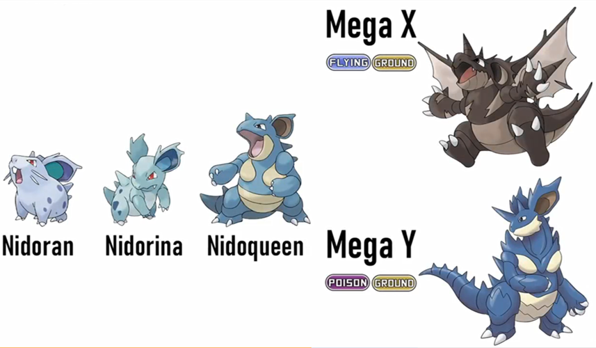 网友自制xy两种mega进化形态,尼多后像怪鳄龙,尼多王则是暴君