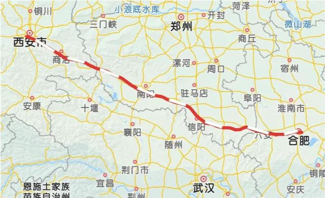 合西高铁信阳段线路图图片