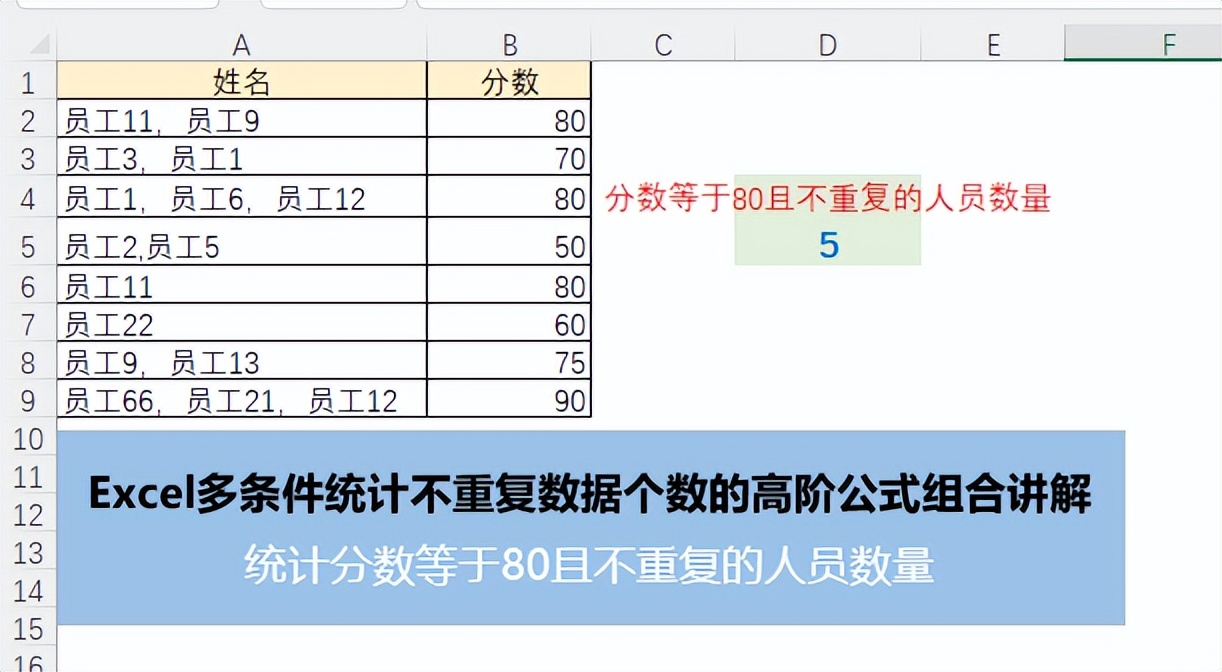 excel多条件统计个数