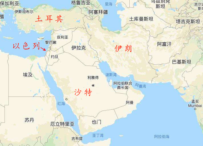 西亚国家和地区分布图图片