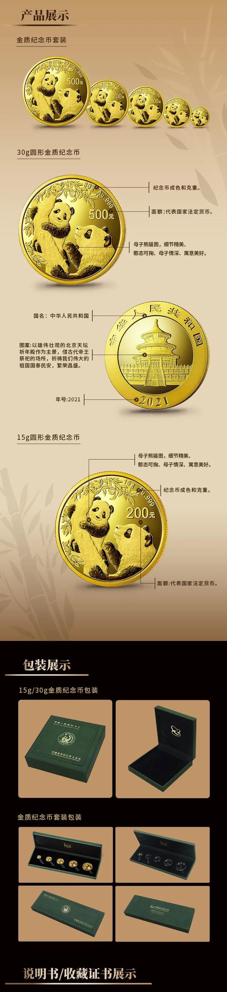 2021版熊猫纪念金币套装来了!