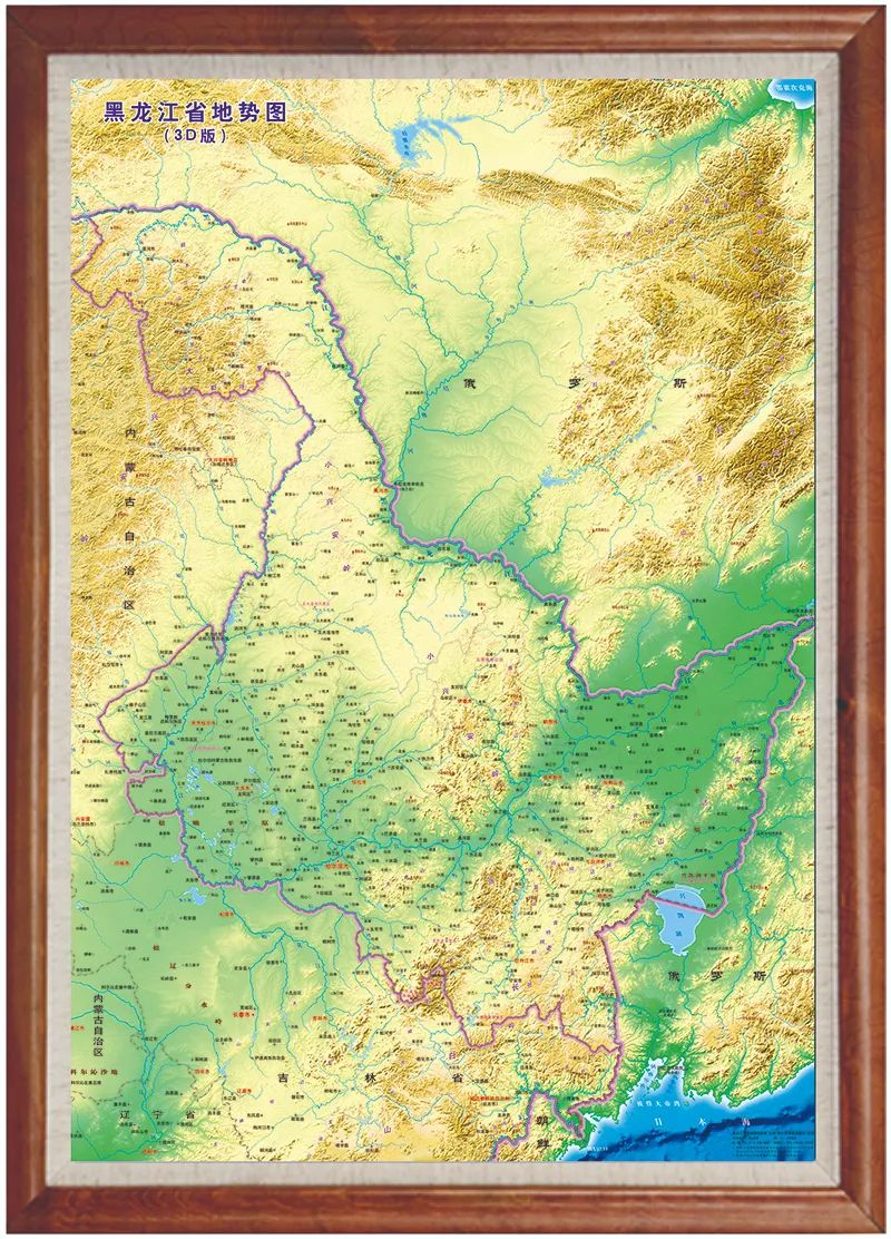 【地图秀场】黑龙江省地形图,从高空俯瞰龙江三维地貌