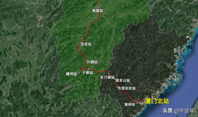 k571次列车运行线路图:北京西开往福建厦门北,全程2288公里