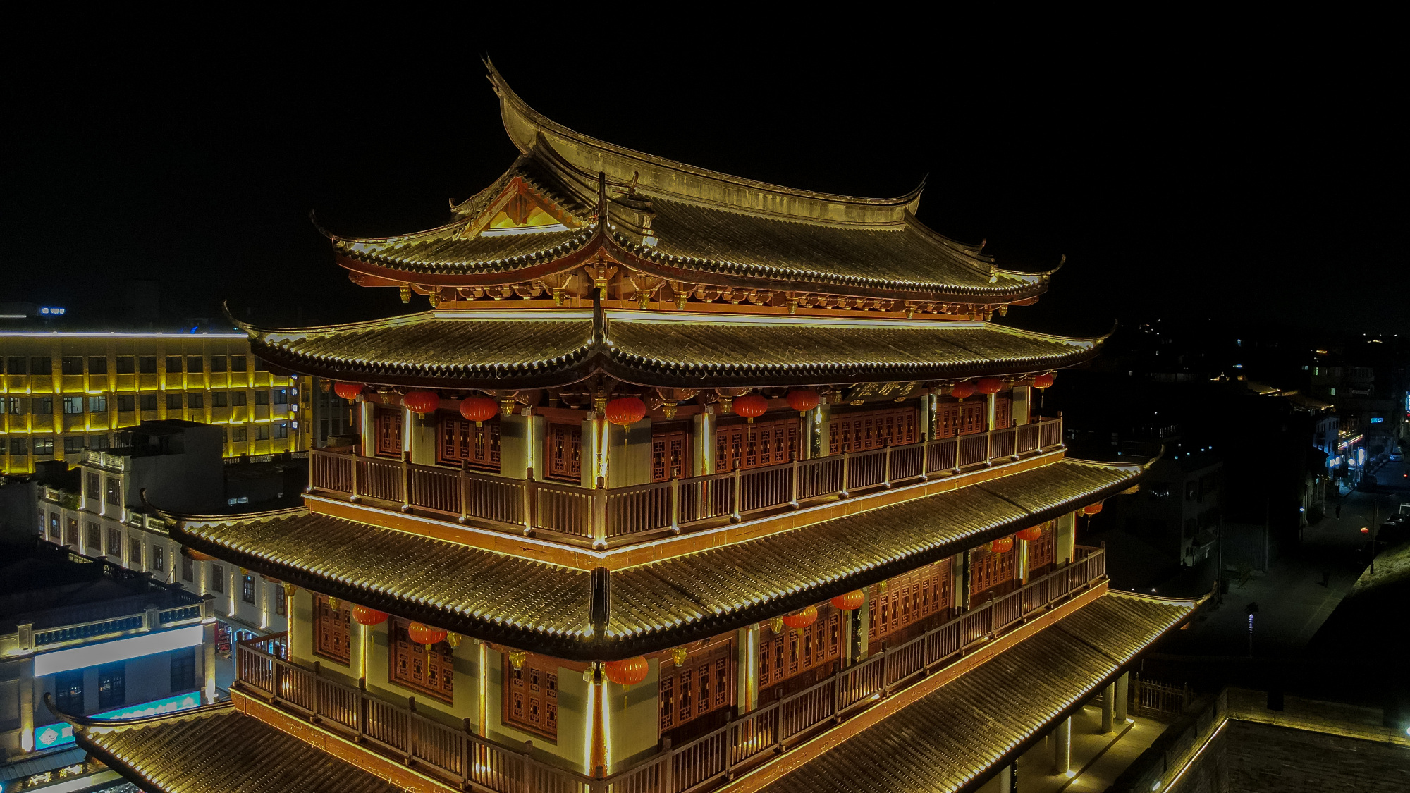 潮州广济楼夜景图片