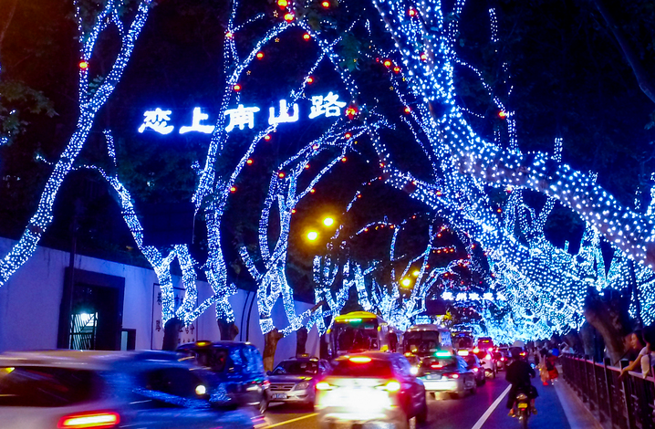 杭州夜景 南山路图片